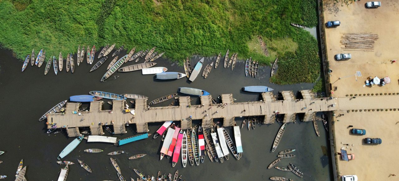 African village on water Ganvie Benin